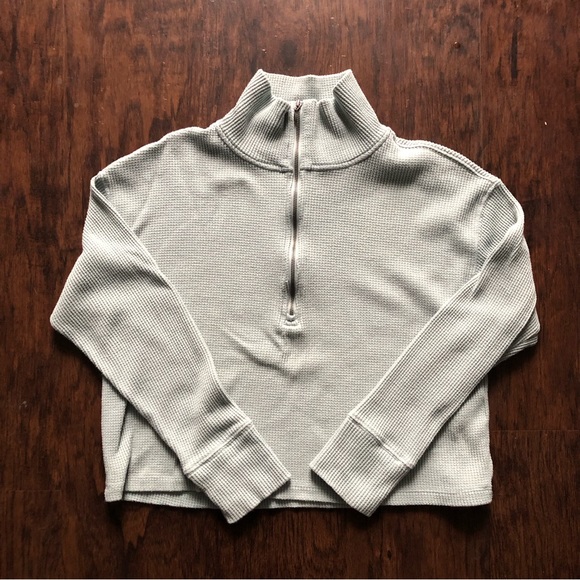 Abercrombie & Fitch Tops Af Waffle Quarter Zip Pullover Poshmark